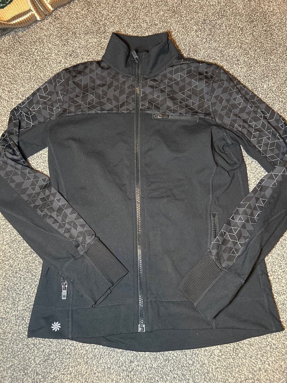Athleta girl black define jacket size large -12 all black